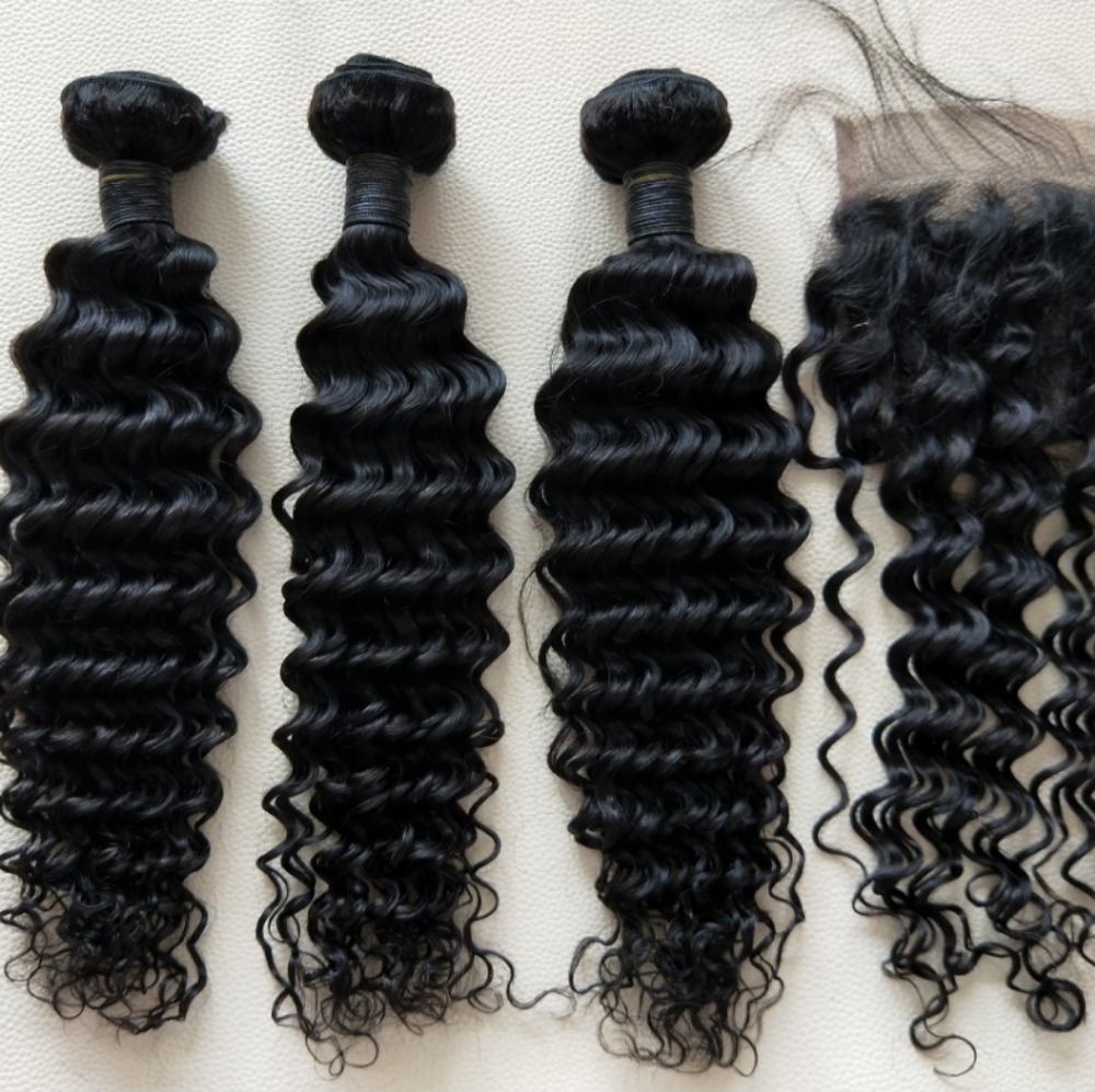 Deep Wave16" 18" 20" Bundles + 16" 4x4 Closure